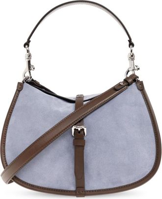 Etro Suede Schoudertas - Dames - Schoudertassen - Blauw - ONE Size - Su&egrave;de - Tassen