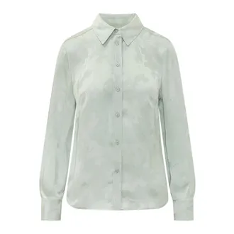 Calvin Klein Shirts, female, Green, Size: XS Jacquard Slim Shirt