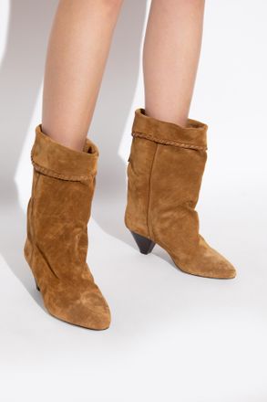 Isabel Marant Suede Heeled Ankle Boots Dalby, Womens, Brown