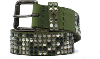 HTC 5.000 Studs Color Belt Olive Leather Studded Belt