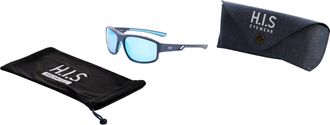 H.I.S Sonnenbrille H.I.S, Herren, blau, kontrastfarbene Details, Sonnenbrillen Sonnenbrille, polarisierende Gl&auml;ser, Vollrandrahmen, ovale Form