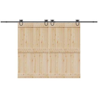vidaXL Vidaxl - Kit De Herrajes Para Puertas Correderas Acero Negro 366 Cm