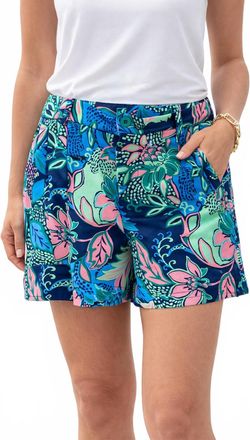Jade Yoga Front Pleated Shorts In Blue