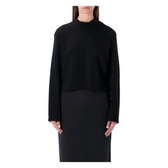 Moncler Sweatshirts, female, Black, M, Ee72 Crew Neck Sweatshirt
