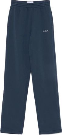 MC2 Saint Barth Blauwe Katoenen Broek met Logoborduursel - Dames - Sweatpants - Blauw - L - Katoen - Broeken