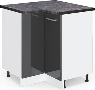 Vicco Armario De Esquina R-line, Antracita Alto Brillo, 75.6 Cm, Et Antracita