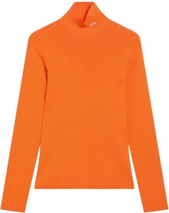 Loewe Top de Cuello Alto en Mezcla de Viscosa - Knitwear - Mujer - Naranja - L
