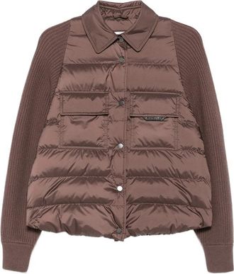 Brunello Cucinelli Quilted-panel Knit-sleeve Jacket