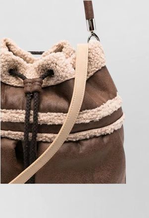La Milanesa shearling trim bucket bag