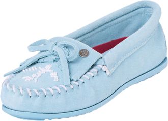 Minnetonka Thunderbird Animikii Womens Slip On, Aqua Mist, 7 UK