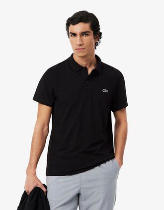 Lacoste Mens Lacoste Short Sleeved Mens Polo Shirt - Black 031 - Size: 38
