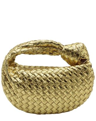Bottega Veneta Gold Leather Mini Jodie Shoulder Bag (Authentic Pre-Loved)