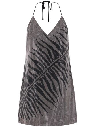 Roberto Cavalli rhinestoned mini dress - Black