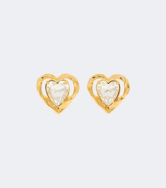 Oscar De La Renta Orecchini a clip Heart con cristalli