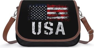 Generic USA Patriotic Flag Small Womens Crossbody Bags Shoulder Handbag with Adjustable Strap for Travel