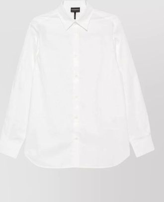 Emporio Armani cotton shirt logo detail long sleeves