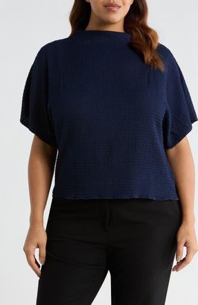Vince Camuto Pucker Knit Top in Classic Navy at Nordstrom, Size 1X