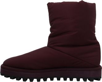 Dolce & Gabbana Mens Bordeaux Nylon Boots Padded Mid Shoes