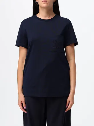Max Mara T-shirt in cotone con monogramma e tasca a toppa