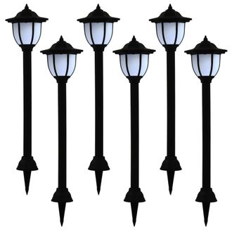 vidaXL L&aacute;mparas Solares De Exterior Negras Led 6 Uds Vidaxl
