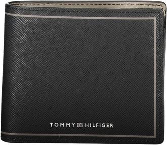Tommy Hilfiger Zwarte leren portemonnee - Heren - Portefeuilles - Zwart - ONE Size - Leer - Accessoires
