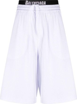 Balenciaga Technical-Mesh Jersey Swim Shorts White 6983174C0B49000