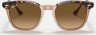 Ray-Ban Hawkeye - Occhiali da sole squadrati marrone trasparente Havana con lenti marroni polarizzate