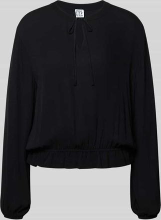 Emily van den Bergh Bluse aus Viskose mit Schl&uuml;sselloch-Ausschnitt in Black, Gr&ouml;&szlig;e 36