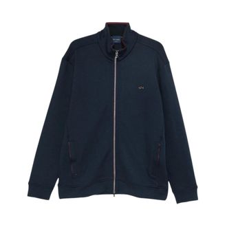 Paul & Shark Felpa con Zip e Patch Logo - - Sweatshirts & Hoodies - Uomo - Blu - L
