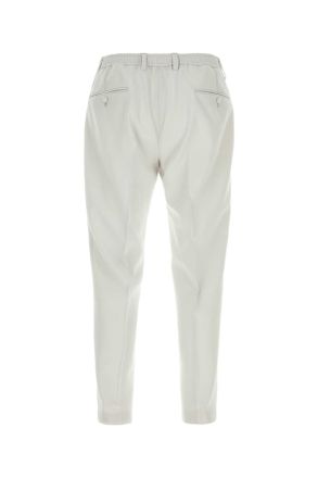 Dolce & Gabbana Mens Chalk Wool Pant Beigechiarissimo Exterior: Virgin Pantaloni