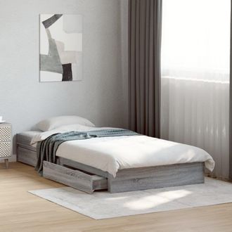Berkfield Home Bed Frame with Drawers without Mattress Grey Sonoma 100x200 cm