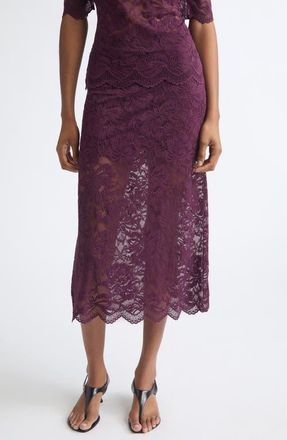 Paco Rabanne Layered Lace Skirt in Magenta Purple at Nordstrom, Size 42