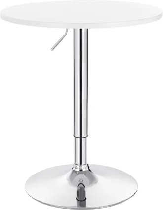 Woltu Tavolino Da Bar Girevole Piano Rotondo Diametri 60 Cm Tavolo Da Cucina Bianco - Woltu