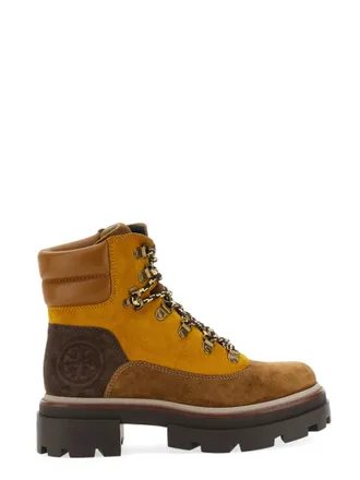 Tory Burch Beige Lace Up Boots