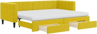 vidaXL Vidaxl - Sof&aacute; Cama Nido Con Cajones Terciopelo Amarillo 80x200 Cm