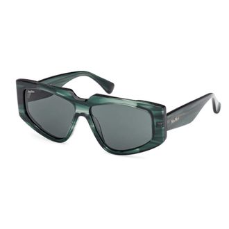 Max Mara Accessoires, unisex, Groen, ONE Size, Rechthoekige Zonnebril