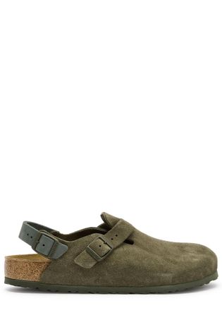 Birkenstock Tokio II Suede Clogs - Khaki - 41 (IT41 / UK7)