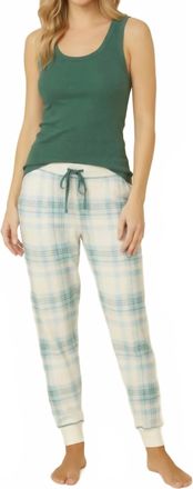 PJ Salvage Winter Wonderland Plaid Jammie Pant In Ivory