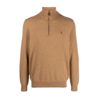 Polo Ralph Lauren Turtlenecks, male, Brown, Size: XL Knitwear Sleeve Pullover