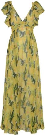 La DoubleJ Gele Penelope Jurk - Dames - Maxi kleedjes - Geel - M - Kleedjes