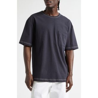 Christophe Lemaire Boxy Cotton & Linen T-Shirt in Urchin at Nordstrom, Size X-Large