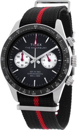 Timex Waterbury Heritage Chronograph Quartz Black Dial Mens Watch TW2Y38900