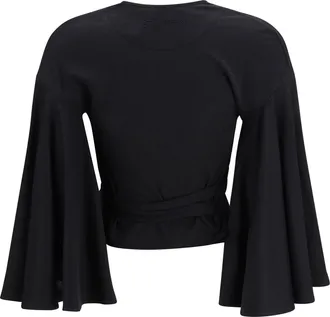 Jacquemus Womens Paysan Wrap Top Black Cotton Shirt