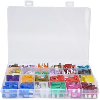 OEM 250 Fusibili Per Auto - Kit Assortimento Di Lamelle Da 2a A 40a Con Lamina Di Alluminio Per La Sostituzione In Ambito Automobilistico