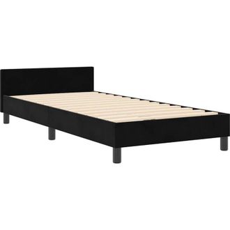 vidaXL Bed Frame with Headboard Black 180 x 200 cm Velvet vidaXL