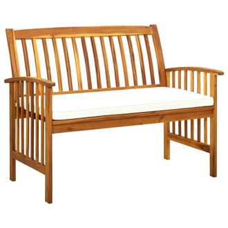 vidaXL Banco De Jard&iacute;n Con Cojines 119 Cm Madera Maciza De Acacia Vidaxl