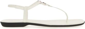Gucci Thong Sandal with Interlocking G - female - Gucci - Flat Sandals - White - 3 UK - Shoes