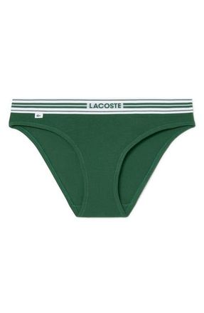Lacoste Stretch Cotton Bikini Briefs in Green at Nordstrom, Size Xx-Large