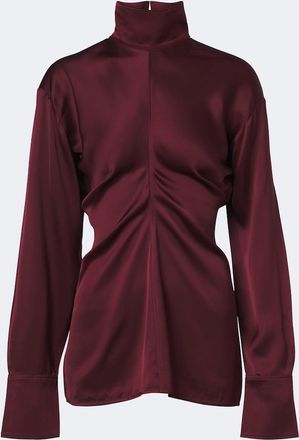 Toteme Slouch draped cr&ecirc;pe satin blouse