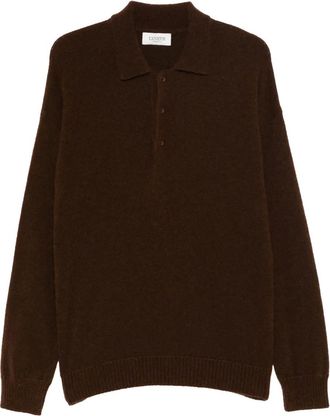 Laneus Poloshirt met knopenbies - Bruin